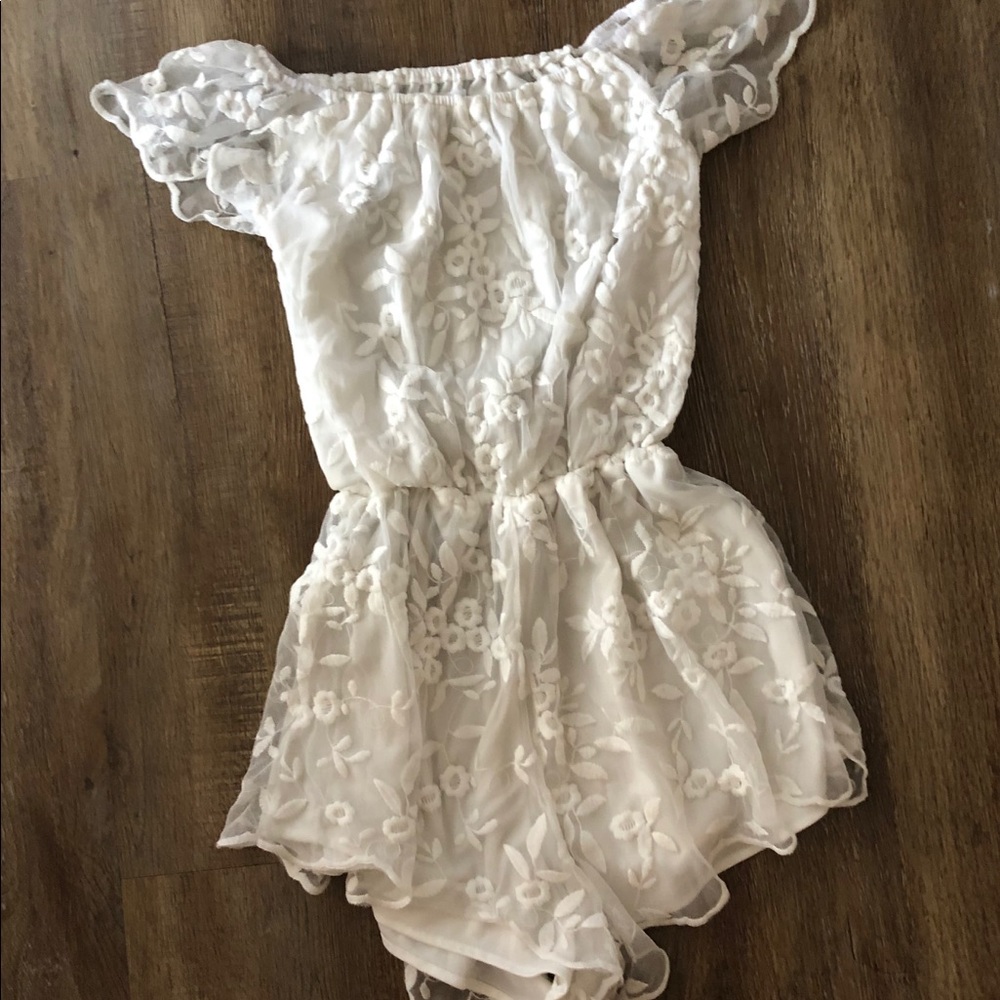 White Floral Romper